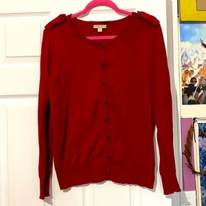 Cranberry red Burberry Brit cardigan